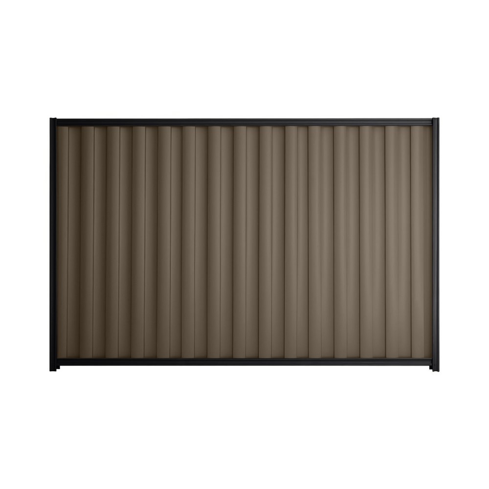 Good Neighbour® Wavelok® 1500mm High Fence Panel Sheet: Banyan Brown Post/Track: Gun Metal Grey