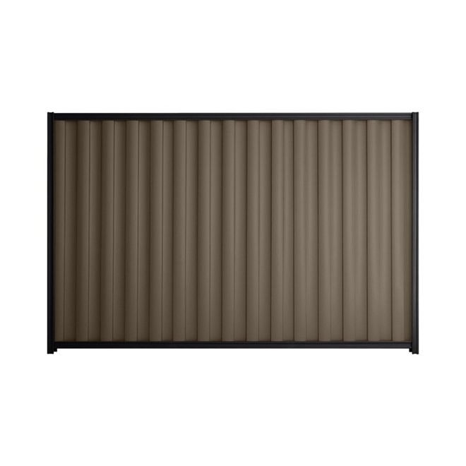 Good Neighbour® Wavelok® 1500mm High Fence Panel Sheet: Banyan Brown Post/Track: Gun Metal Grey