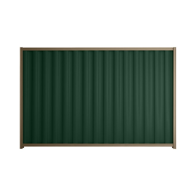 Good Neighbour® Wavelok® 1500mm High Fence Panel Sheet: Caulfield Green Post/Track: Beige
