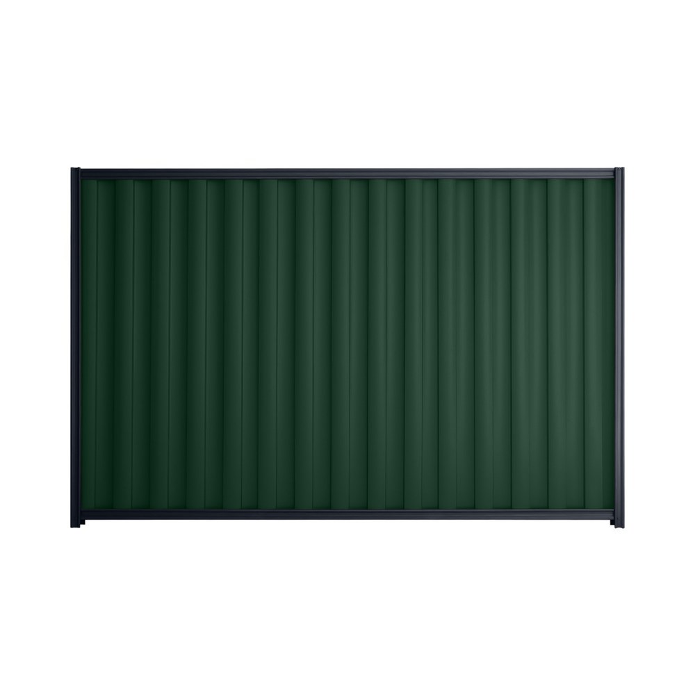 Good Neighbour® Wavelok® 1500mm High Fence Panel Sheet: Caulfield Green Post/Track: Dark Stone