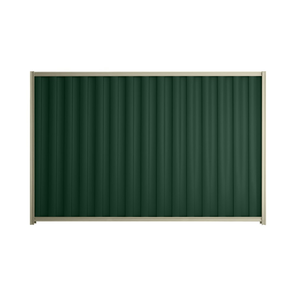 Good Neighbour® Wavelok® 1500mm High Fence Panel Sheet: Caulfield Green Post/Track: Moss Vale Sand