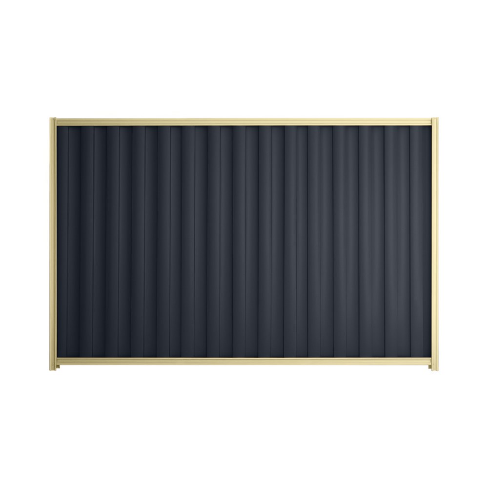 Good Neighbour® Wavelok® 1500mm High Fence Panel Sheet: Dark Stone Post/Track: Primrose