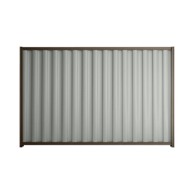 Good Neighbour® Wavelok® 1500mm High Fence Panel Sheet: Gull Grey Post/Track: Banyan Brown