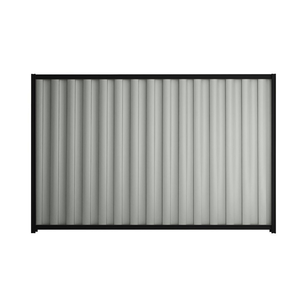 Good Neighbour® Wavelok® 1500mm High Fence Panel Sheet: Gull Grey Post/Track: Ebony