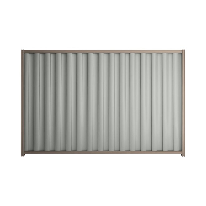 Good Neighbour® Wavelok® 1500mm High Fence Panel Sheet: Gull Grey Post/Track: Marsh