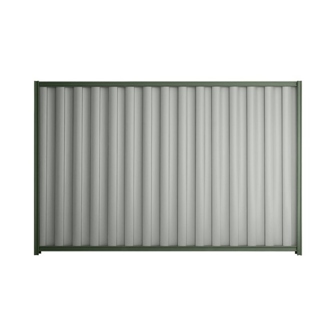 Good Neighbour® Wavelok® 1500mm High Fence Panel Sheet: Gull Grey Post/Track: Rivergum