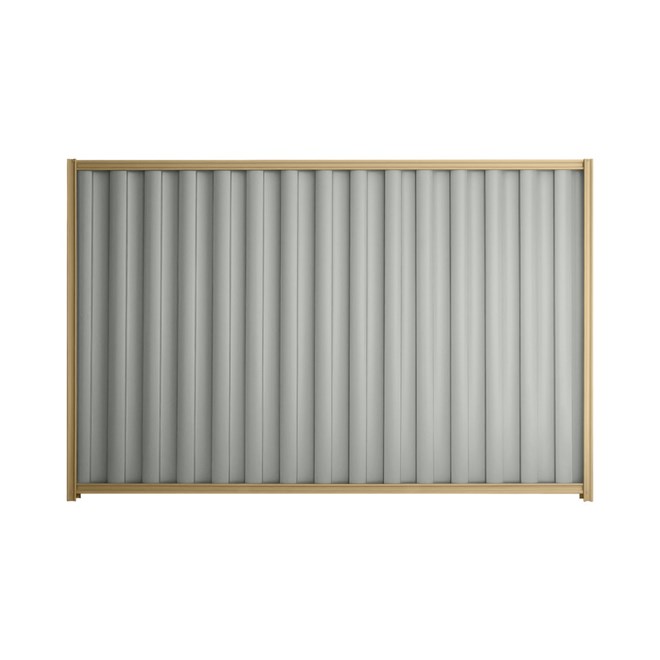 Good Neighbour® Wavelok® 1500mm High Fence Panel Sheet: Gull Grey Post/Track: Wheat