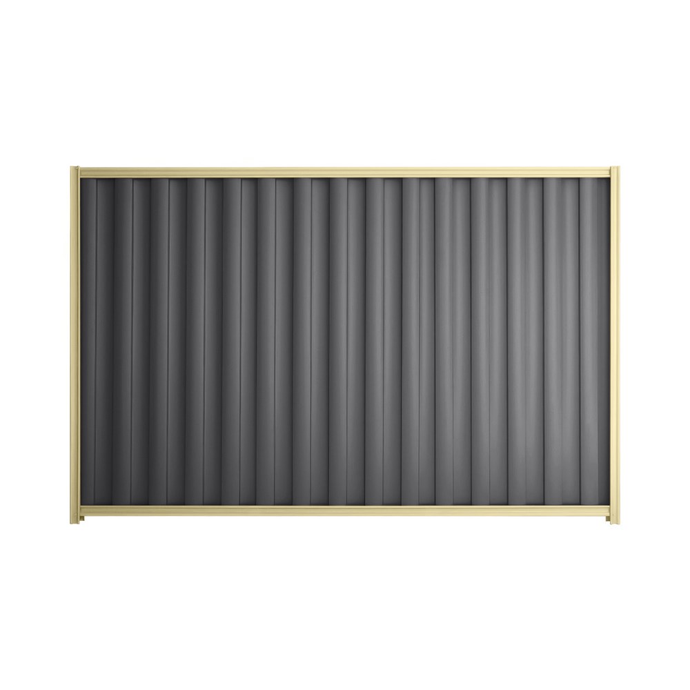 Good Neighbour® Wavelok® 1500mm High Fence Panel Sheet: Granite Post/Track: Primrose