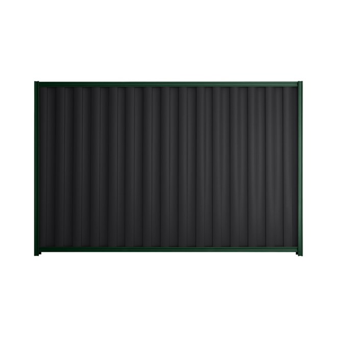 Good Neighbour® Wavelok® 1500mm High Fence Panel Sheet: Gun Metal Grey Post/Track: Caulfield Green