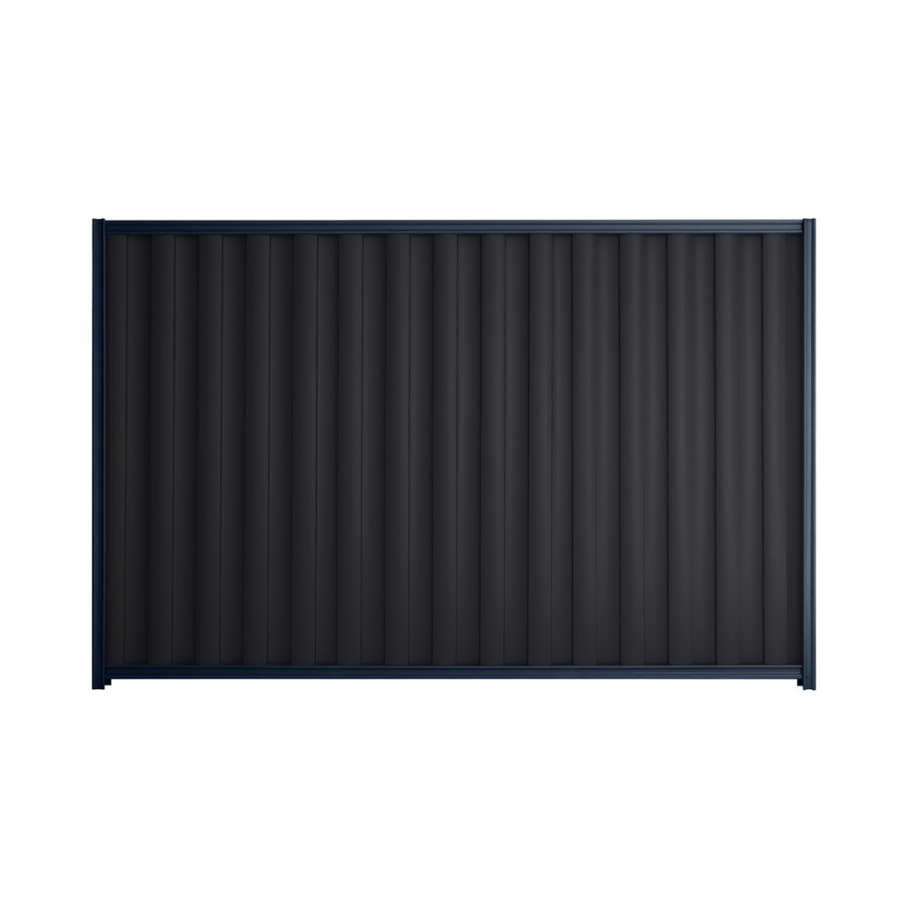 Good Neighbour® Wavelok® 1500mm High Fence Panel Sheet: Gun Metal Grey Post/Track: Mountain Blue