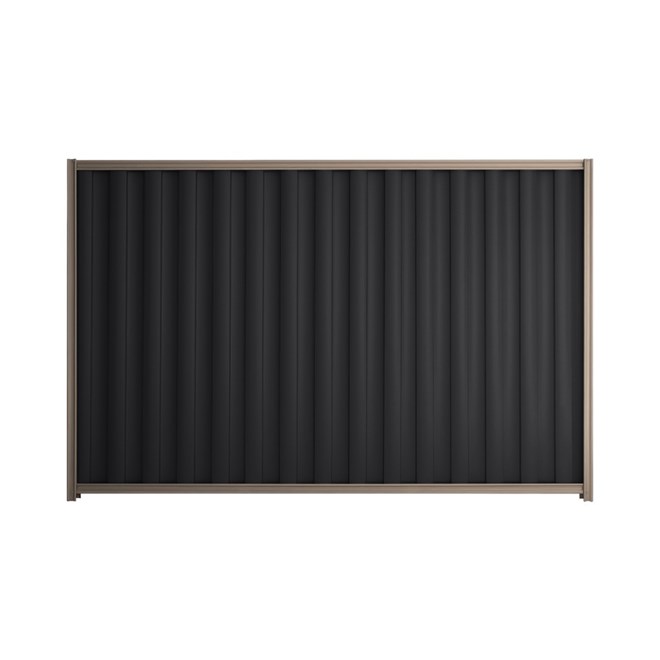 Good Neighbour® Wavelok® 1500mm High Fence Panel Sheet: Gun Metal Grey Post/Track: Marsh