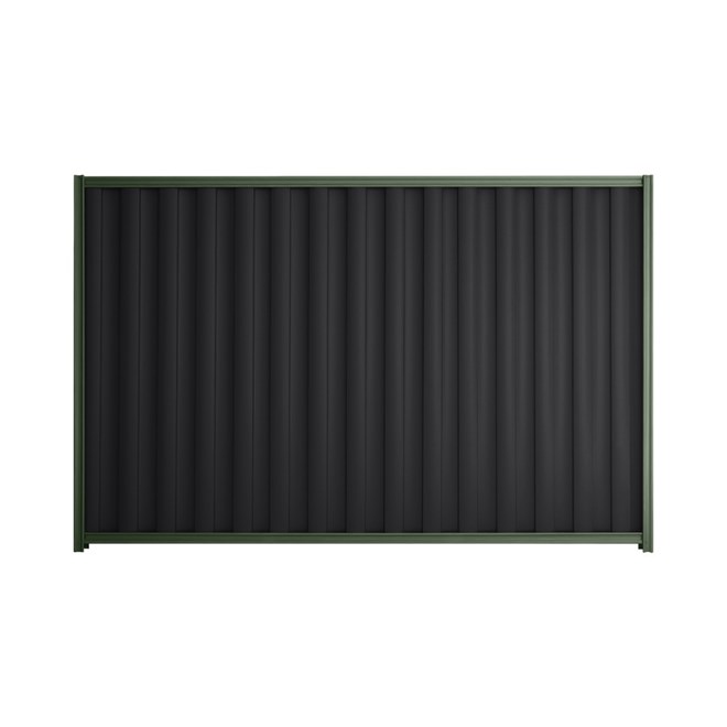 Good Neighbour® Wavelok® 1500mm High Fence Panel Sheet: Gun Metal Grey Post/Track: Rivergum