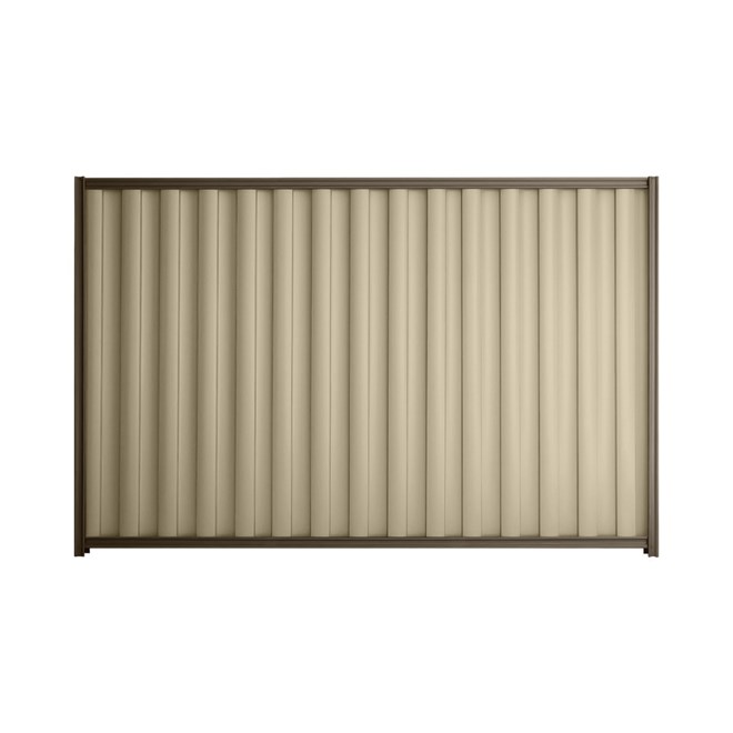 Good Neighbour® Wavelok® 1500mm High Fence Panel Sheet: Merino Post/Track: Banyan Brown