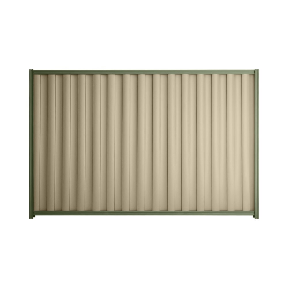 Good Neighbour® Wavelok® 1500mm High Fence Panel Sheet: Merino Post/Track: Mist Green