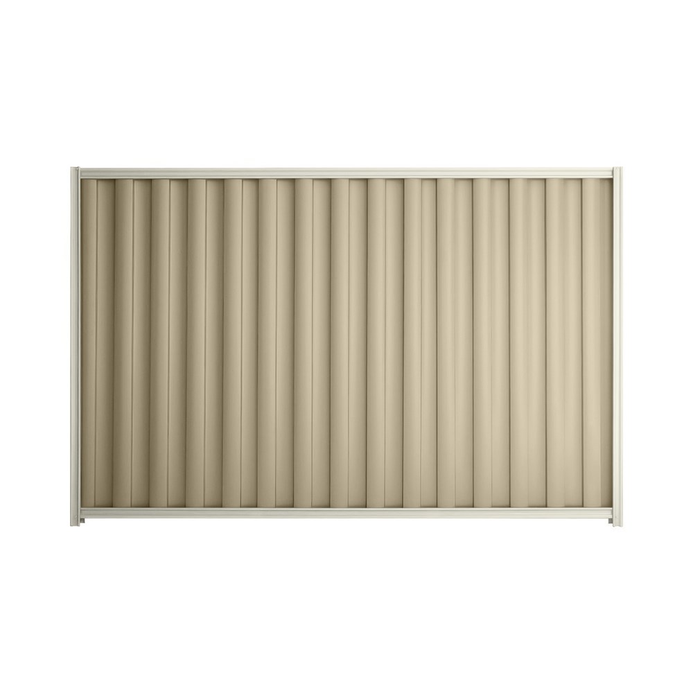 Good Neighbour® Wavelok® 1500mm High Fence Panel Sheet: Merino Post/Track: Off White
