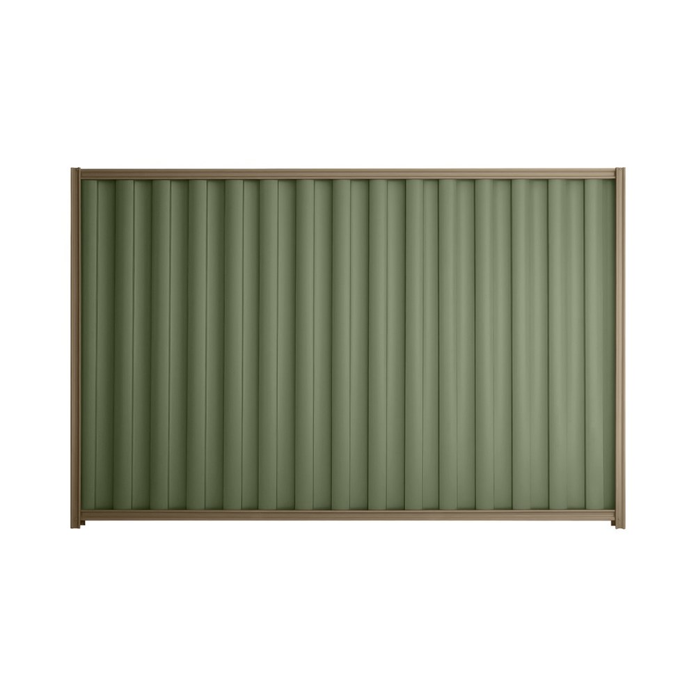 Good Neighbour® Wavelok® 1500mm High Fence Panel Sheet: Mist Green Post/Track: Beige