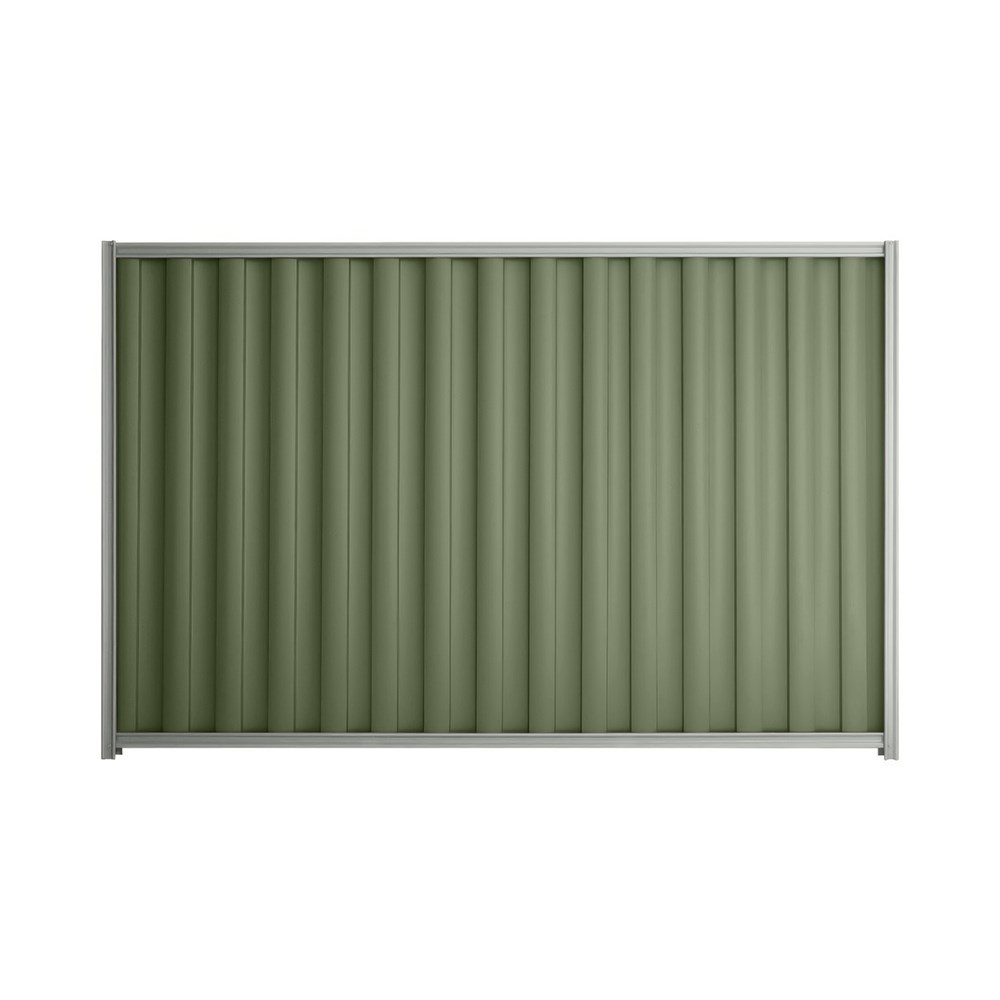 Good Neighbour® Wavelok® 1500mm High Fence Panel Sheet: Mist Green Post/Track: Gull Grey