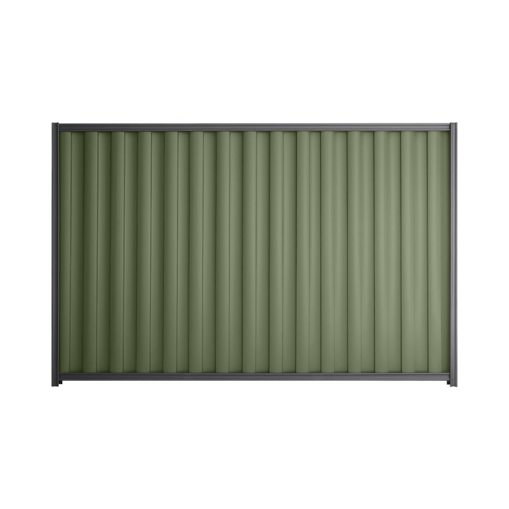 Good Neighbour® Wavelok® 1500mm High Fence Panel Sheet: Mist Green Post/Track: Granite