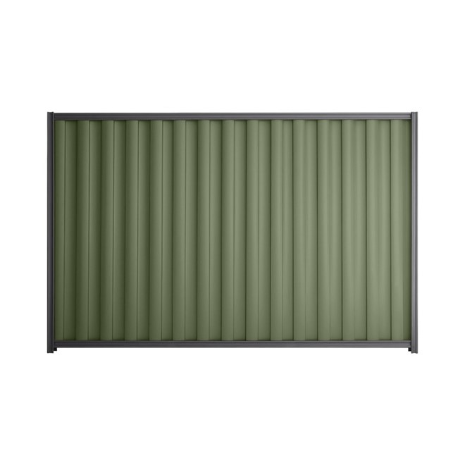 Good Neighbour® Wavelok® 1500mm High Fence Panel Sheet: Mist Green Post/Track: Granite