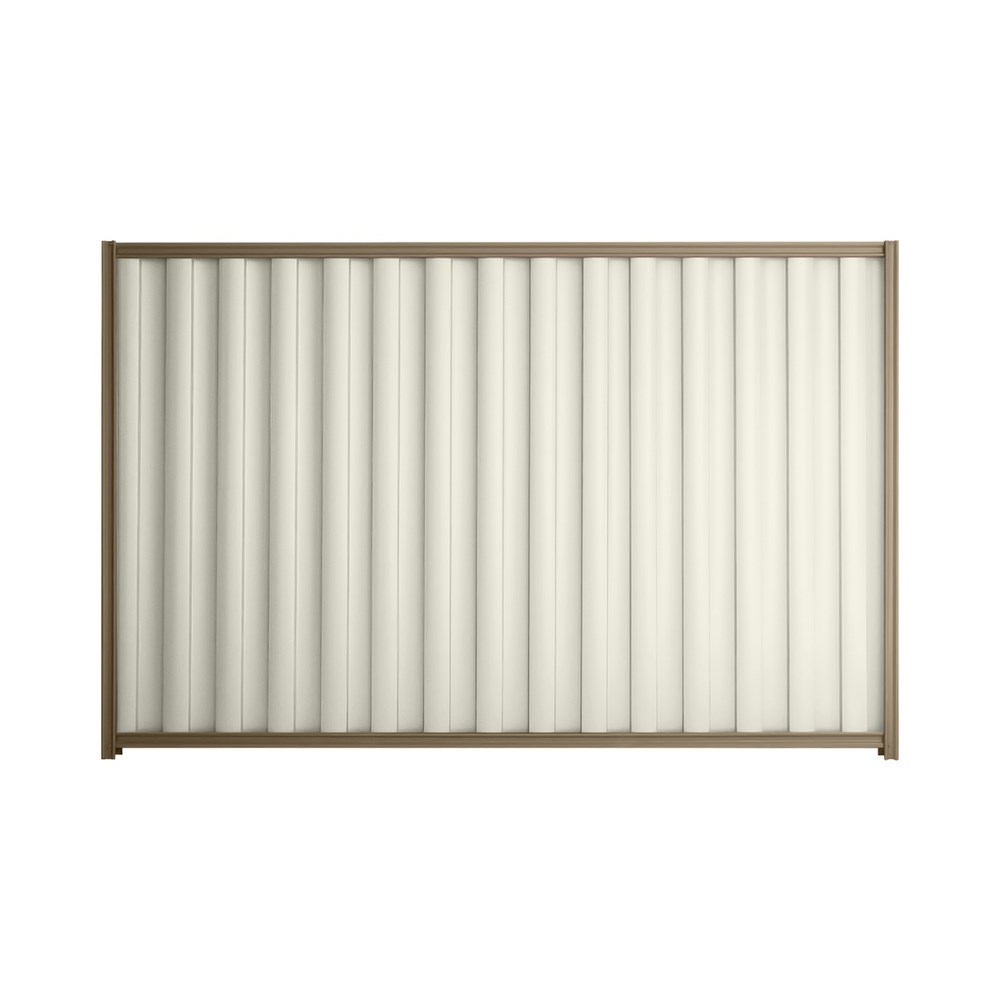 Good Neighbour® Wavelok® 1500mm High Fence Panel Sheet: Off White Post/Track: Beige