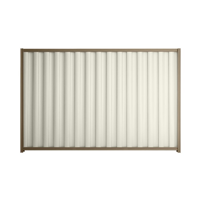 Good Neighbour® Wavelok® 1500mm High Fence Panel Sheet: Off White Post/Track: Beige