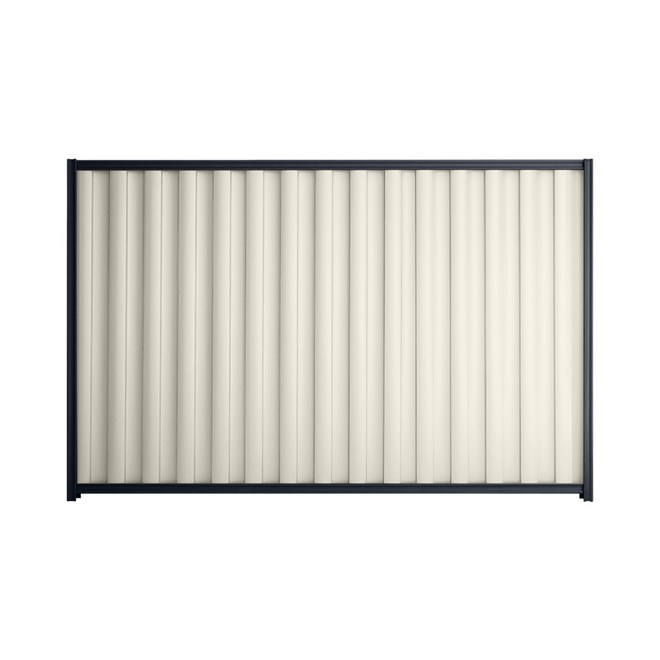 Good Neighbour® Wavelok® 1500mm High Fence Panel Sheet: Off White Post/Track: Dark Stone