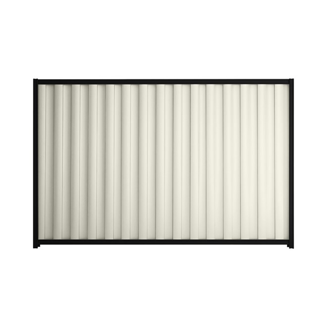 Good Neighbour® Wavelok® 1500mm High Fence Panel Sheet: Off White Post/Track: Ebony
