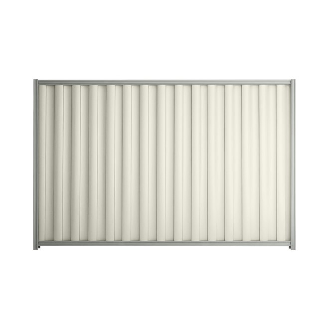 Good Neighbour® Wavelok® 1500mm High Fence Panel Sheet: Off White Post/Track: Gull Grey