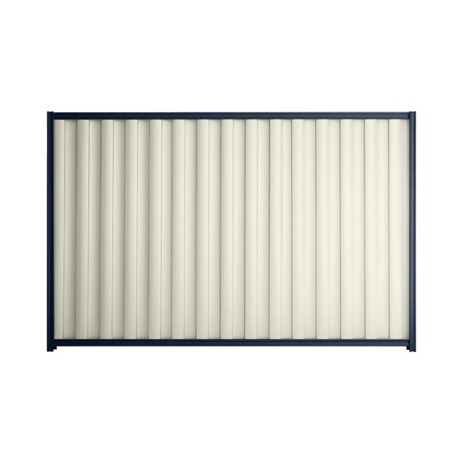 Good Neighbour® Wavelok® 1500mm High Fence Panel Sheet: Off White Post/Track: Mountain Blue