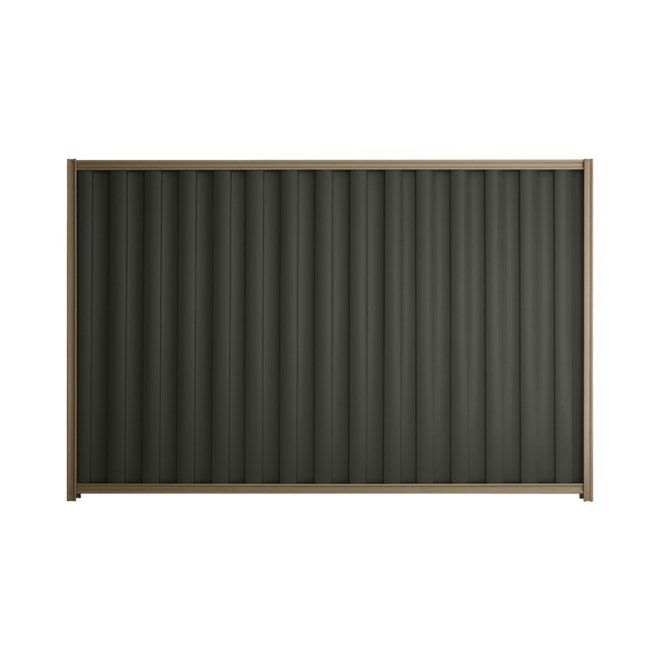Good Neighbour® Wavelok® 1500mm High Fence Panel Sheet: Slate Grey Post/Track: Beige
