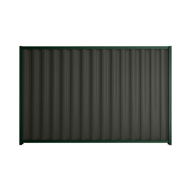 Good Neighbour® Wavelok® 1500mm High Fence Panel Sheet: Slate Grey Post/Track: Caulfield Green