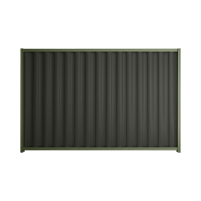 Good Neighbour® Wavelok® 1500mm High Fence Panel Sheet: Slate Grey Post/Track: Mist Green