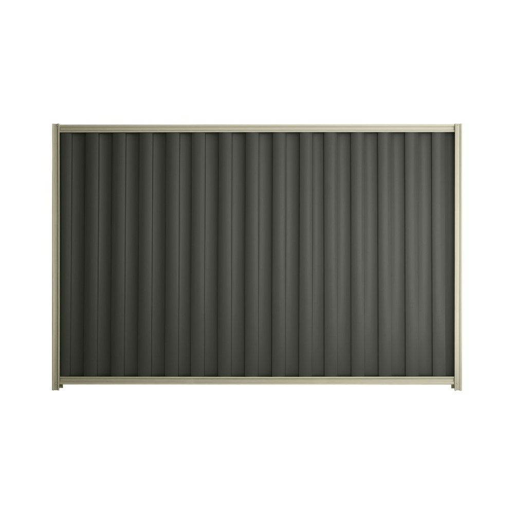 Good Neighbour® Wavelok® 1500mm High Fence Panel Sheet: Slate Grey Post/Track: Moss Vale Sand
