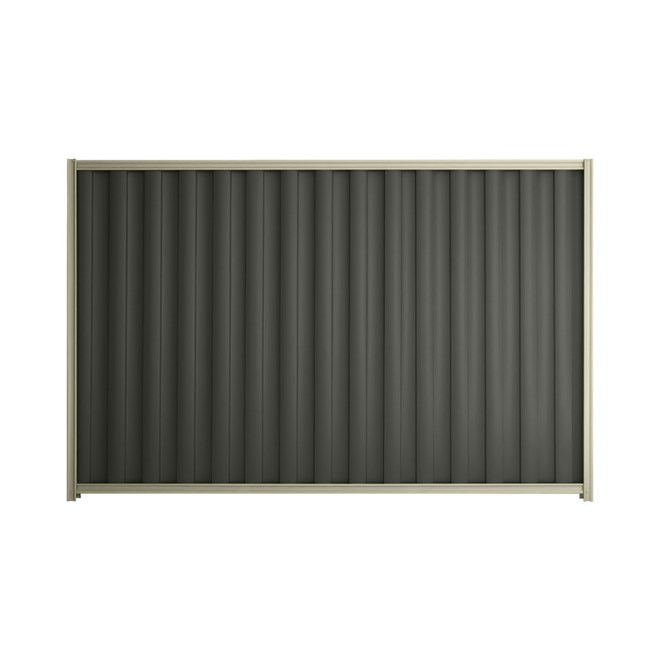Good Neighbour® Wavelok® 1500mm High Fence Panel Sheet: Slate Grey Post/Track: Moss Vale Sand