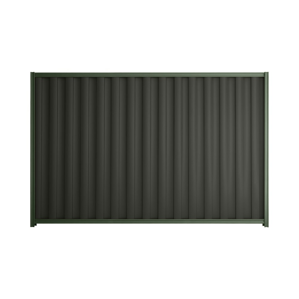 Good Neighbour® Wavelok® 1500mm High Fence Panel Sheet: Slate Grey Post/Track: Rivergum