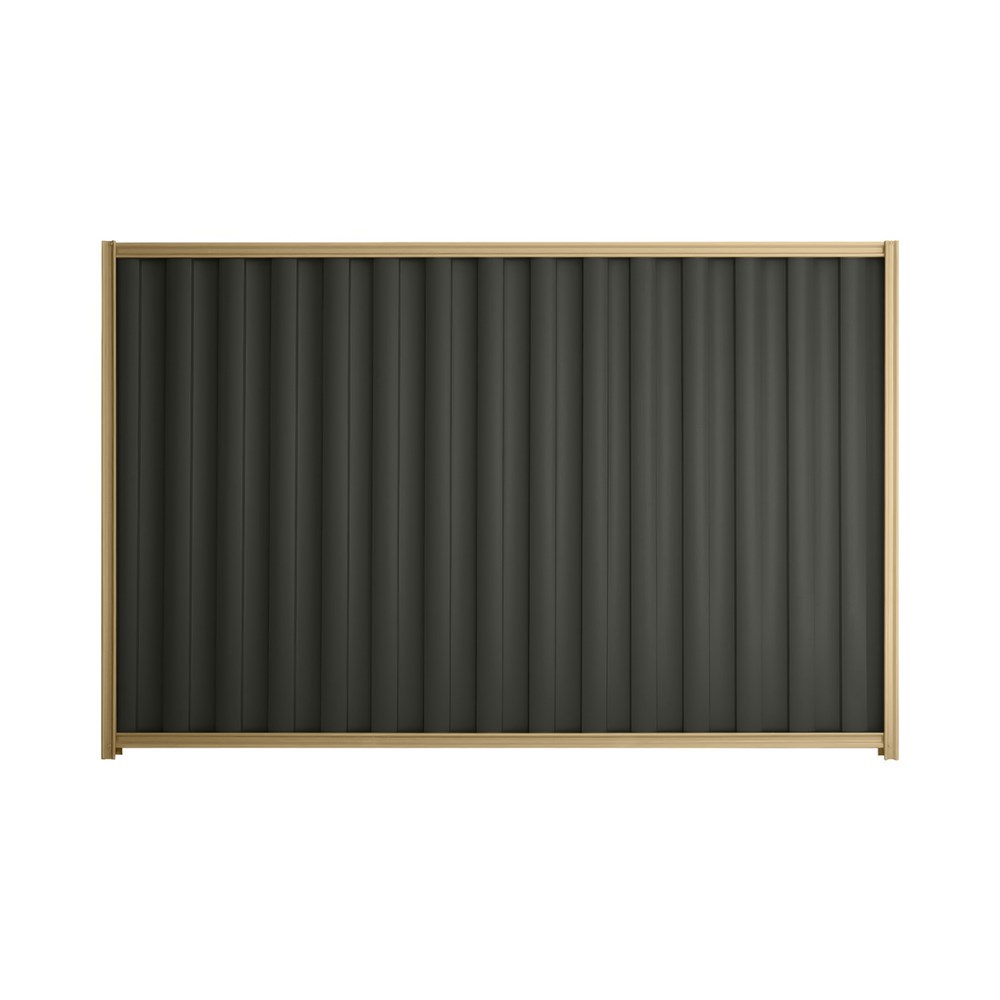 Good Neighbour® Wavelok® 1500mm High Fence Panel Sheet: Slate Grey Post/Track: Wheat