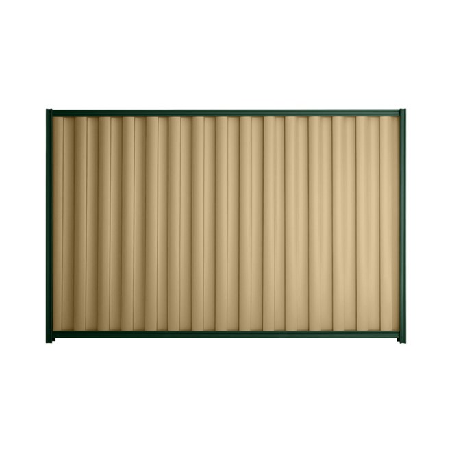 Good Neighbour® Wavelok® 1500mm High Fence Panel Sheet: Wheat Post/Track: Caulfield Green