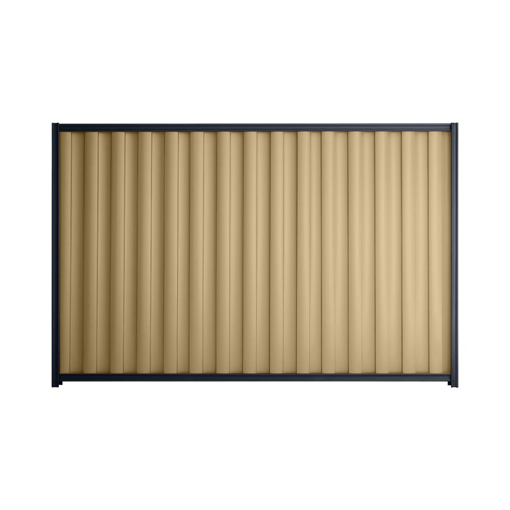 Good Neighbour® Wavelok® 1500mm High Fence Panel Sheet: Wheat Post/Track: Dark Stone