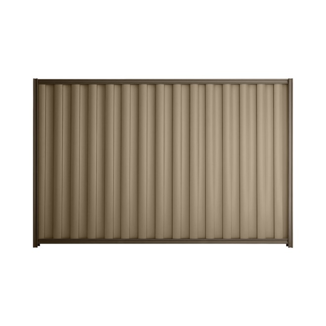Good Neighbour® Wavelok® 1800mm High Fence Panel Sheet: Beige Post/Track: Banyan Brown