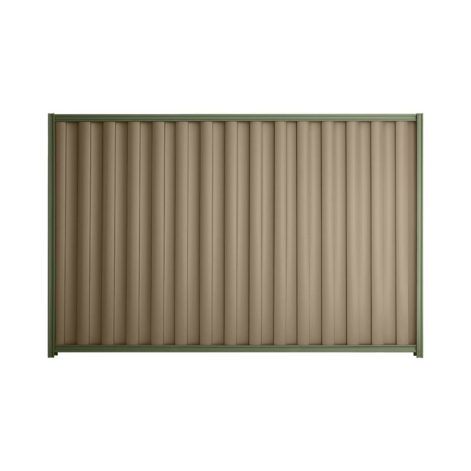 Good Neighbour® Wavelok® 1800mm High Fence Panel Sheet: Beige Post/Track: Mist Green