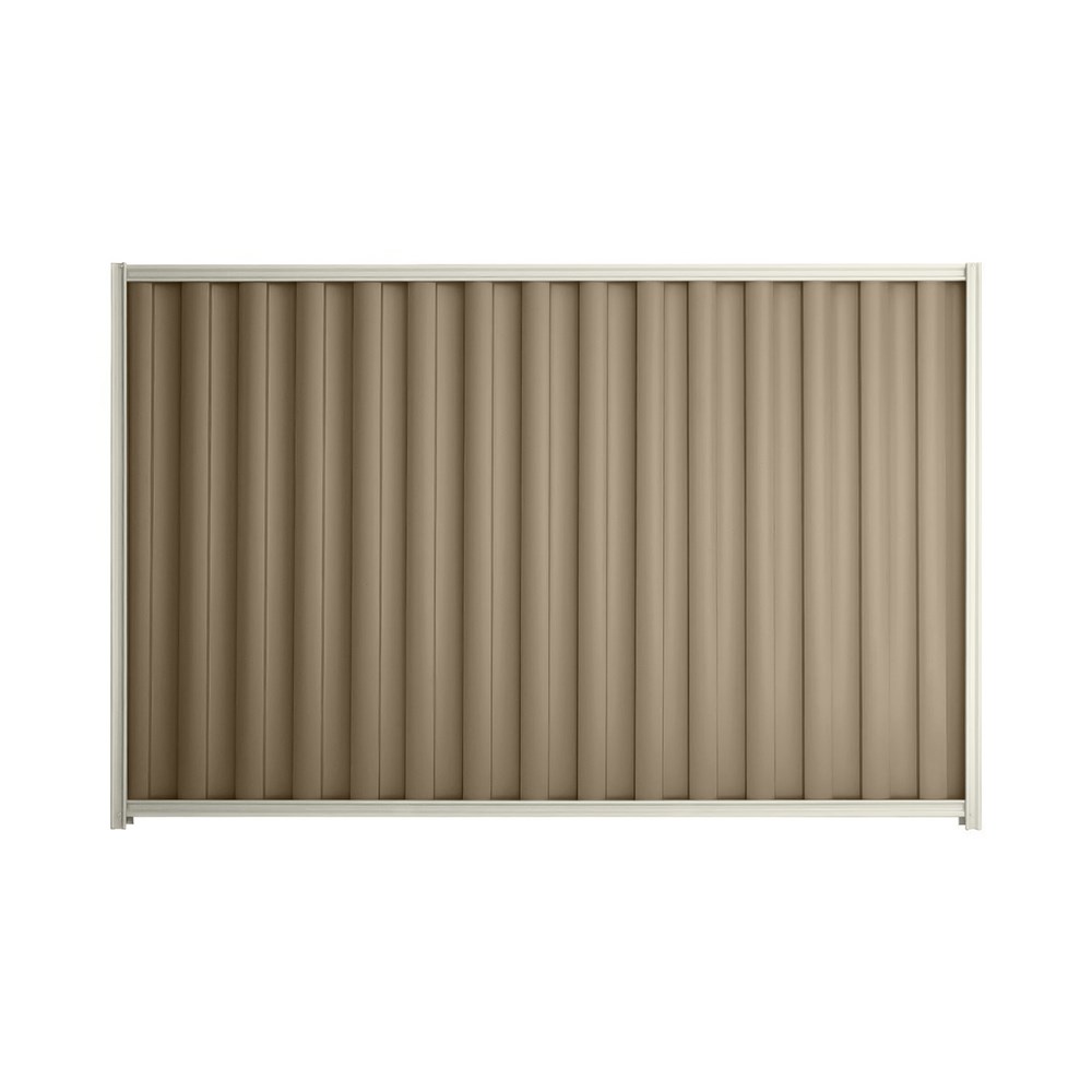 Good Neighbour® Wavelok® 1800mm High Fence Panel Sheet: Beige Post/Track: Off White