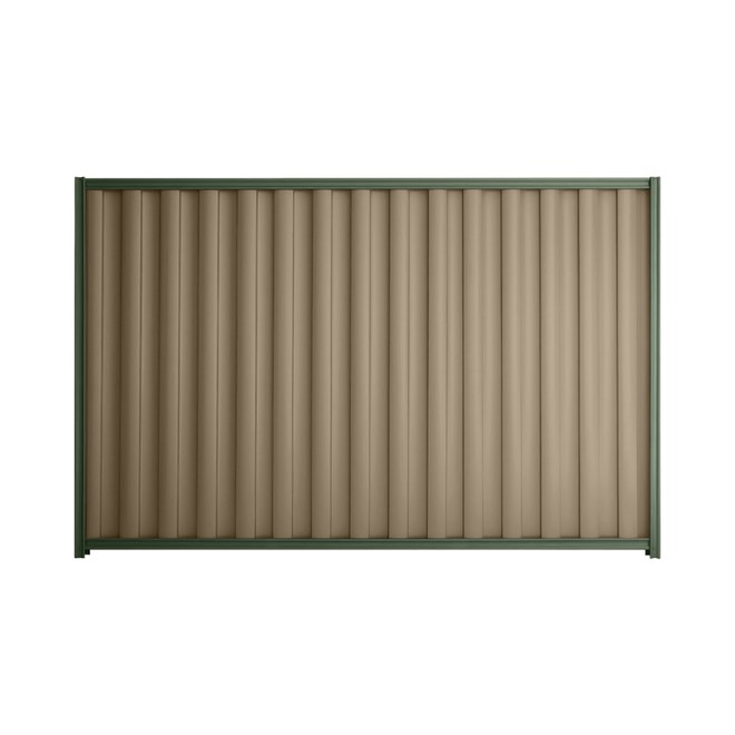Good Neighbour® Wavelok® 1800mm High Fence Panel Sheet: Beige Post/Track: Rivergum