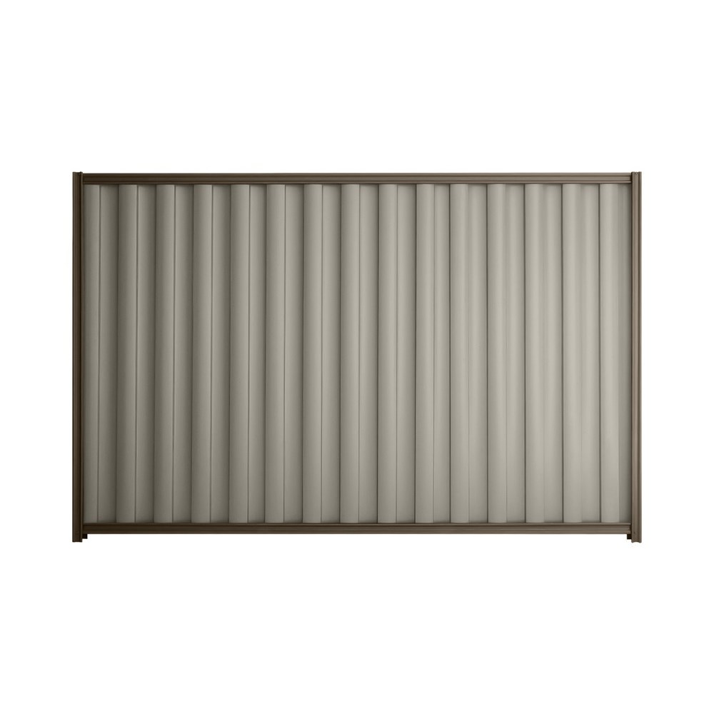 Good Neighbour® Wavelok® 1800mm High Fence Panel Sheet: Birch Post/Track: Banyan Brown