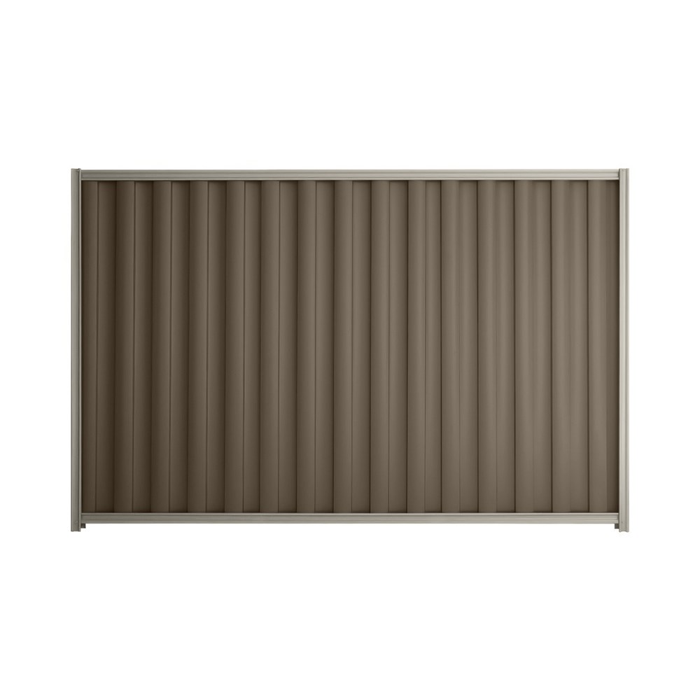 Good Neighbour® Wavelok® 1800mm High Fence Panel Sheet: Banyan Brown Post/Track: Birch
