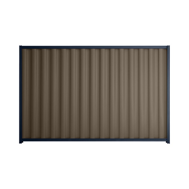 Good Neighbour® Wavelok® 1800mm High Fence Panel Sheet: Banyan Brown Post/Track: Mountain Blue