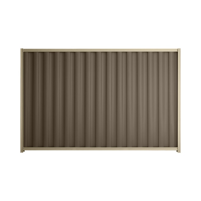 Good Neighbour® Wavelok® 1800mm High Fence Panel Sheet: Banyan Brown Post/Track: Merino