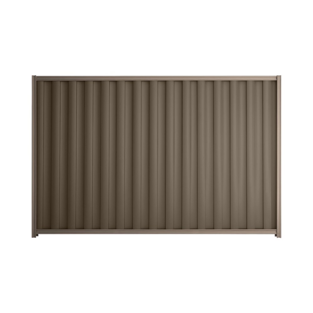 Good Neighbour® Wavelok® 1800mm High Fence Panel Sheet: Banyan Brown Post/Track: Marsh