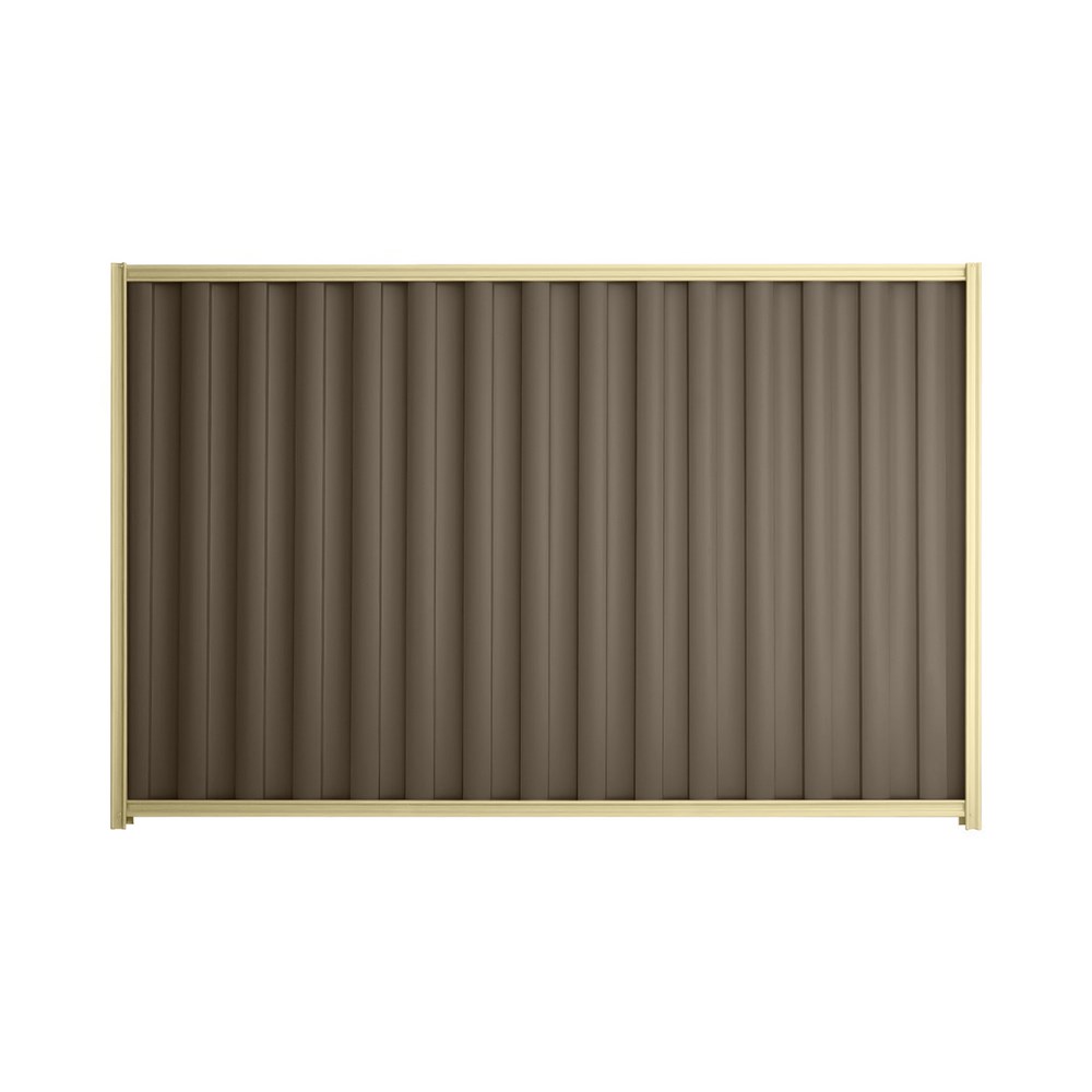 Good Neighbour® Wavelok® 1800mm High Fence Panel Sheet: Banyan Brown Post/Track: Primrose