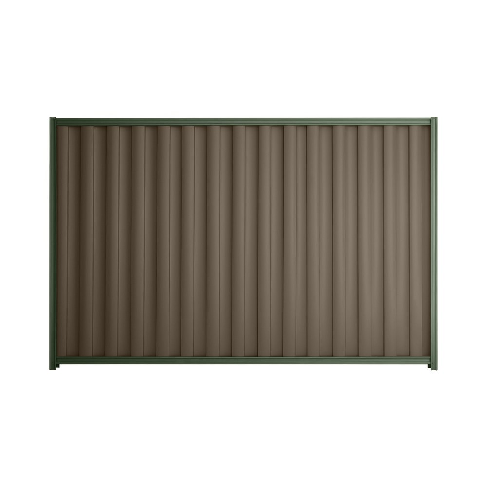 Good Neighbour® Wavelok® 1800mm High Fence Panel Sheet: Banyan Brown Post/Track: Rivergum