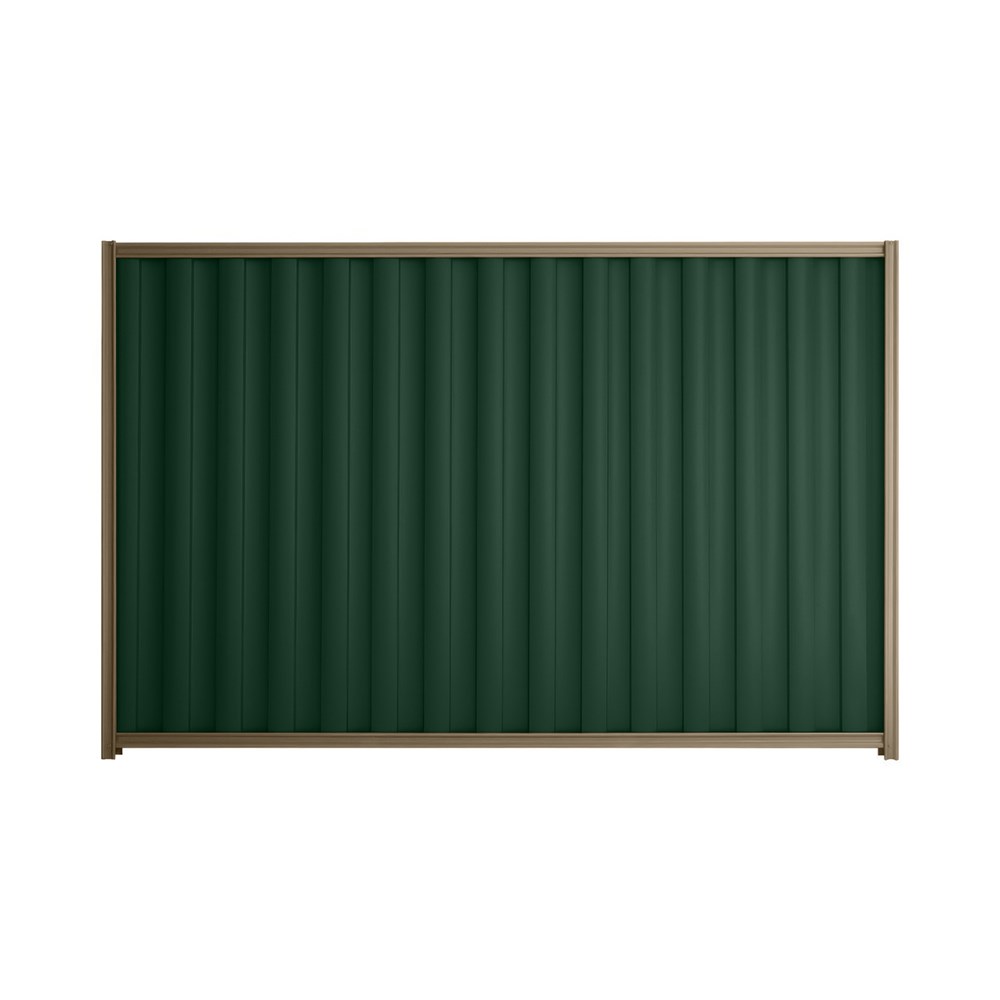 Good Neighbour® Wavelok® 1800mm High Fence Panel Sheet: Caulfield Green Post/Track: Beige